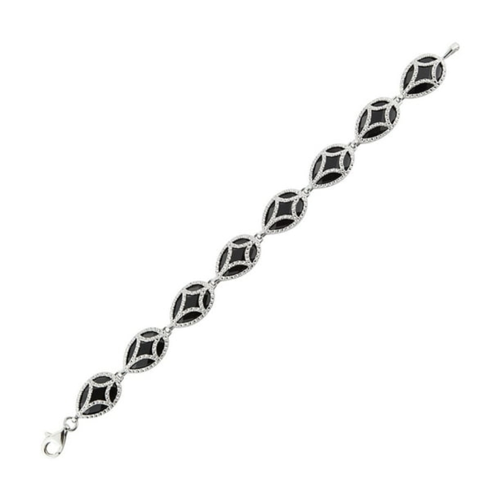 925 Black Onyx Teardrop Bracelet